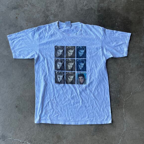 VINTAGE 90S ELVIS PRESLEY ANDY WARHOL ART SHIRT MENS LARGE WHITE TEE LOVING YOU - Picture 1 of 5